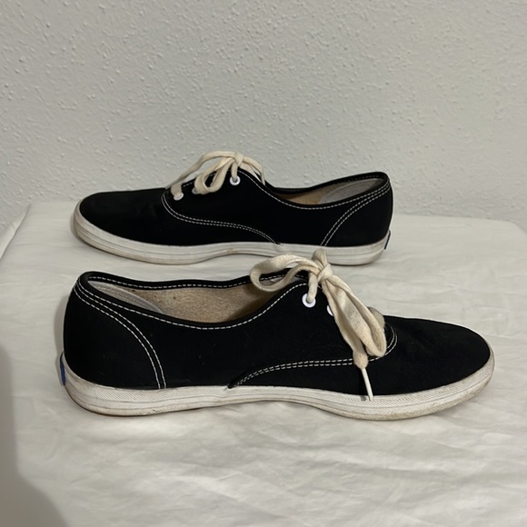 Black Lace Up Keds Sneakers Size 8.5 White Shoe Strings Laces Used - Picture 12 of 16